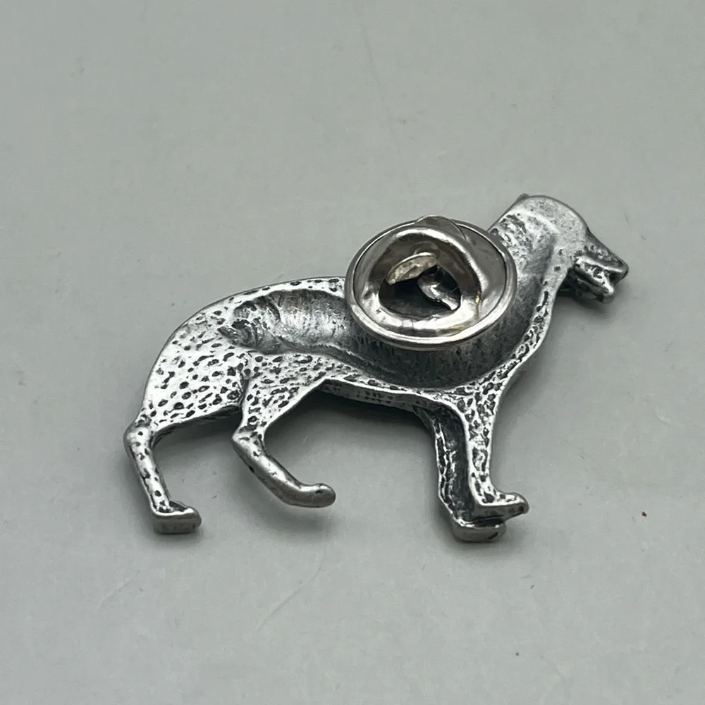 Silver Dog Brooch